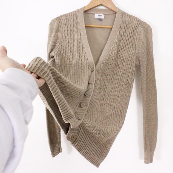 *Old Navy Beige Knit Button Up Cardigan - Picture 3 of 6